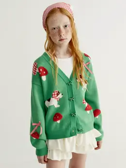 Кардиган оверсайз с принтом для девочек