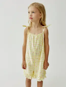 Летний комбинезон из смесовой вискозы для девочек