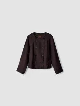 Легкая двубортная куртка из льна премиум качества