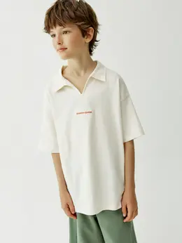 Поло оверсайз с вышивкой для мальчиков