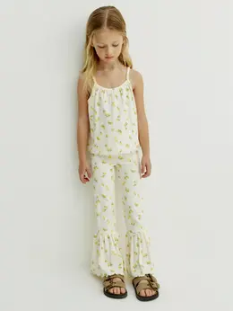 Брюки клеш из ажурного трикотажа для девочек