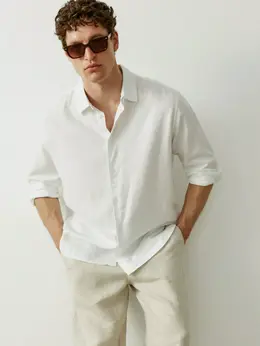 Рубашка изо льна и вискозы