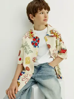 Рубашка оверсайз с коротким рукавом для мальчиков