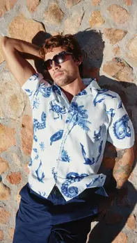 Рубашка с коротким рукавом и принтом