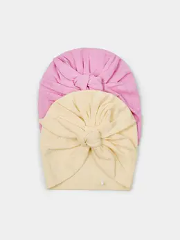 Набор из 2 трикотажных шапок с узелком для малышей