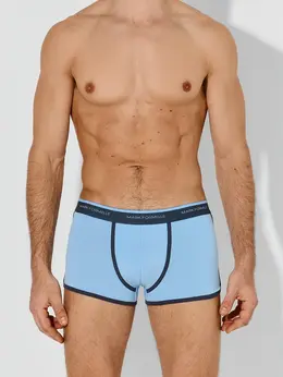 Трусы боксеры мужские голубые с контрастными швами