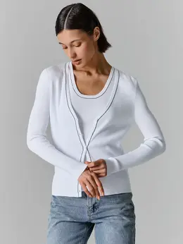 Кардиган женский белый на пуговицах