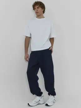 Теплые брюки мужские синие с начесом