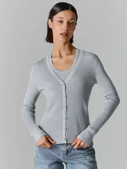 Кардиган женский серый на пуговицах