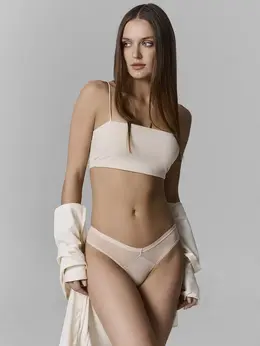 Трусы бразилиана женские бежевые