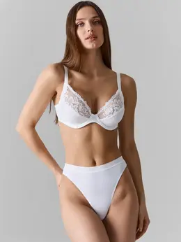 Бюстгальтер макси женский белый кружевной