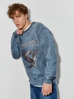 Свитшот мужской серый свободного кроя