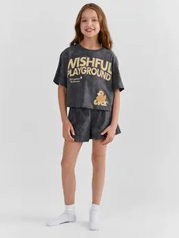 Комплект домашний для девочек серый с обработкой эйсид