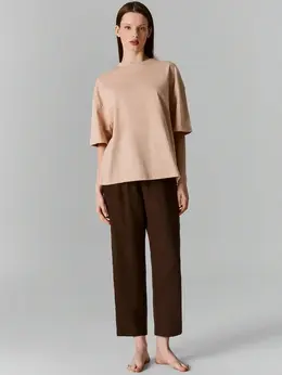 Комплект домашний женский коричневый прямого кроя