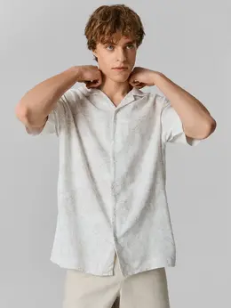 Рубашка мужская бежевая с узором