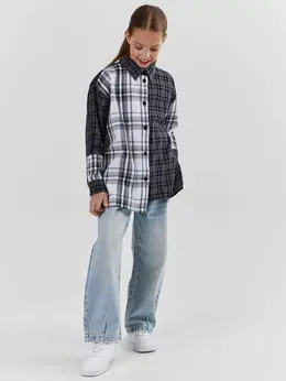 Джинсы для девочек barrel fit голубые