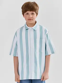 Рубашка для мальчиков в полоску с коротким рукавом