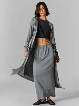 Юбка женская серая длинная