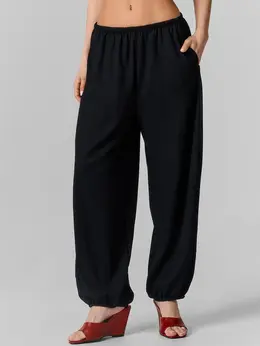 Брюки джоггеры женские черные свободного кроя