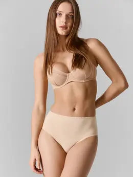 Трусы макси женские бежевые с высокой посадкой