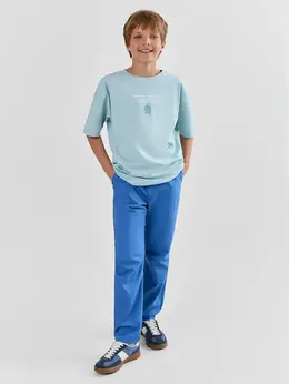 Брюки для мальчиков синие прямого кроя