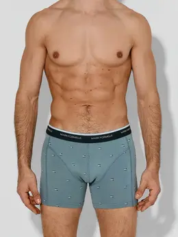 Трусы боксеры мужские зеленые с узором