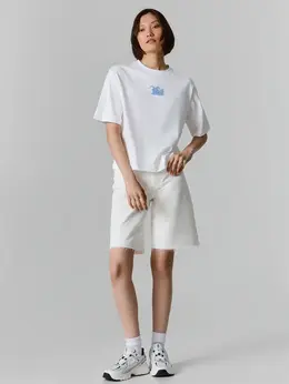 Шорты джинсовые женские белые с необработанными краями