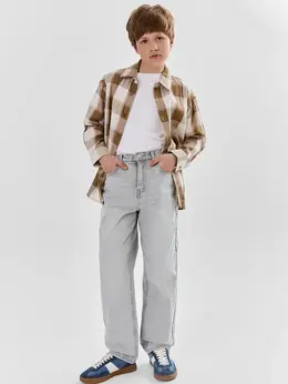 Джинсы для мальчиков baggy relaxed fit серые