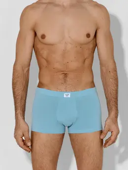 Трусы боксеры мужские голубые однотонные