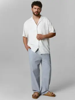 Брюки мужские серые прямого кроя льняные