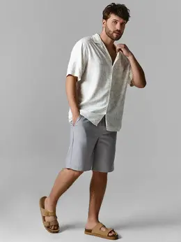 Шорты мужские серые прямого кроя льняные