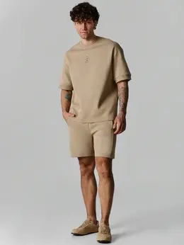 Комплект мужской бежевый прямого кроя