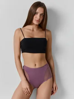 Трусы макси женские фиолетовые с высокой посадкой