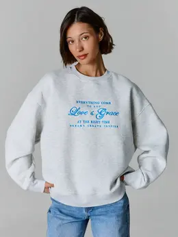 Теплый свитшот женский серый с начесом