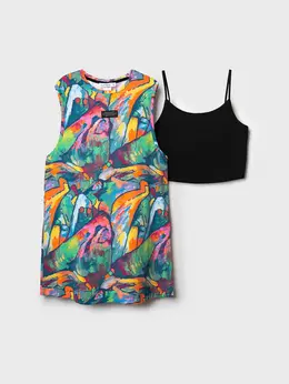 Комплект трикотажный платье топ