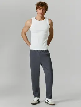 Брюки мужские серые зауженные книзу