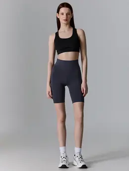 Шорты велосипедки женские серые спортивные с высокой посадкой