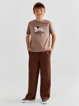 Брюки для мальчиков коричневые прямого кроя