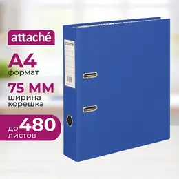 Папка-регистратор Attache 75 мм синяя полипропилен/бумага Папка-регистратор Attache 75 мм синяя полипропилен/бумага
