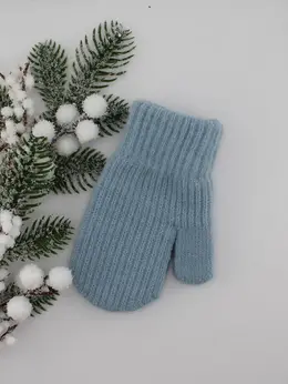 Варежки детские, вязанные