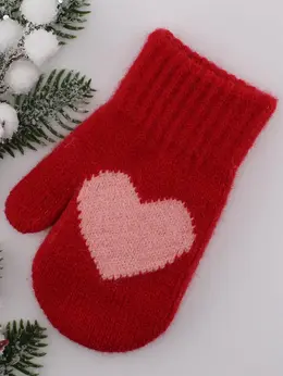 Варежки детские, вязанные