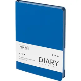Ежедневник недатированный Attache искусственная кожа Soft touch А5 136 листов синий (синий обрез)