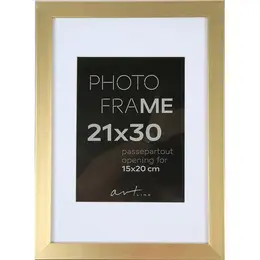 Рамка с паспарту Gloria Gold А4 21x30 см пластиковый багет 21 мм золотистая