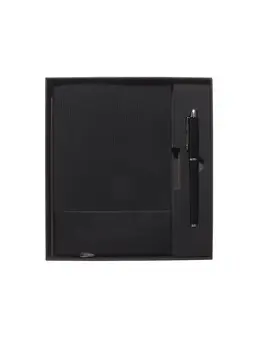 Ежедневник недатированный а5, 80 листов, в линейку, с ручкой, подарочная коробка, черный