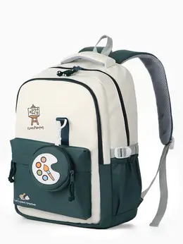 Рюкзак школьный, с кошельком, 4 кармана, 33×14×43 см, зеленый