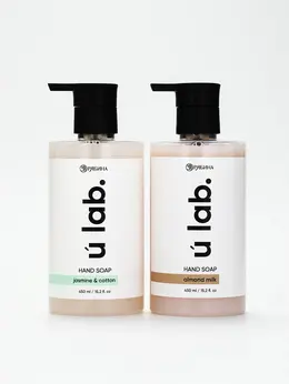 Набор жидкого мыла, аромат: миндальное молоко и хлопок, жасмин, 2×450 мл,