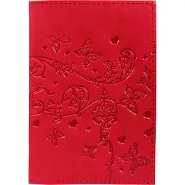 Обложка для паспорта из натуральной кожи красного цвета (1,2-040-201-0)