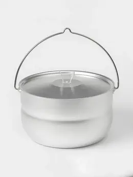 Котелок туристический, 4.5 л, с крышкой, штампованный алюминий