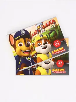 Альбом для рисования на скрепке, а4, 32 листа, 2 штуки,