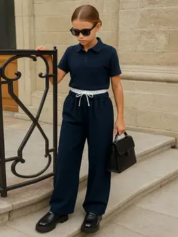 Брюки для девочек синие